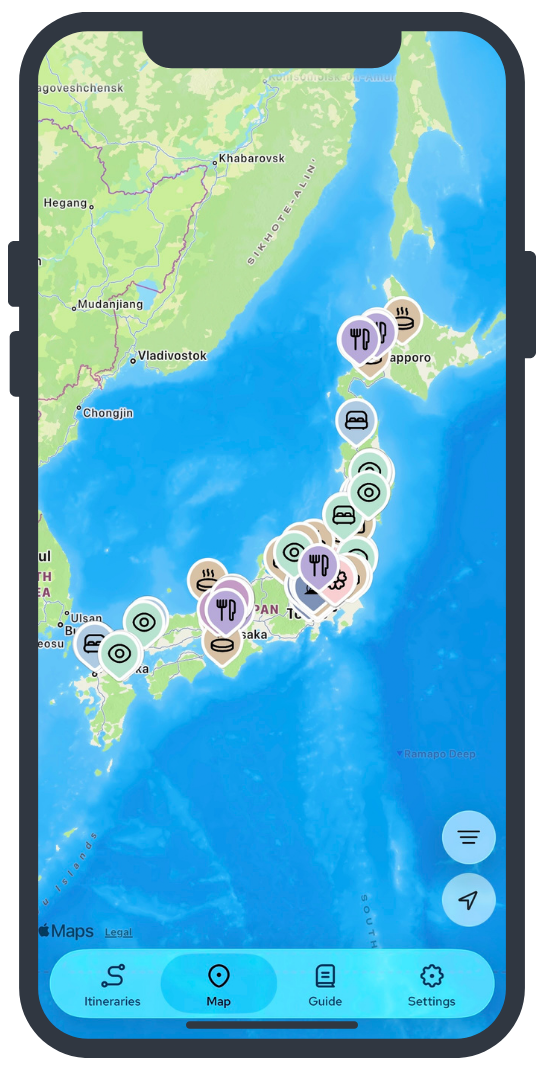 Japan Like a Local App - Map View